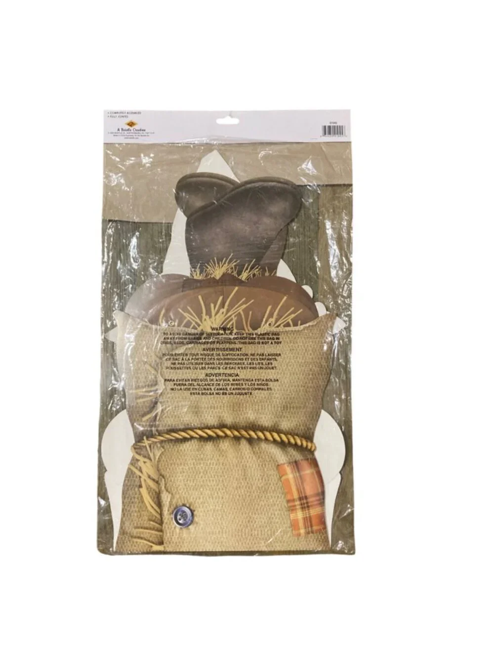 Vintage Beistle 2005 Fully Jointed 5 Ft Fall Halloween Scarecrow Door Wall Decor